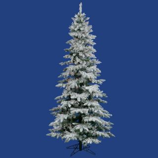 Flocked Utica Fir 6.5 Artificial Christmas Tree with Multicolored LED