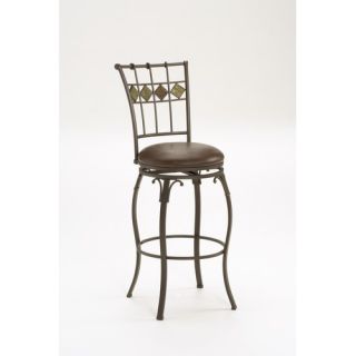 Lakeview 30 Swivel Barstool with Diamond Motif in Brown