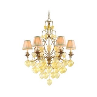  Glass Ball 5 Light Chandelier with Plain Shades   7036_6501_210