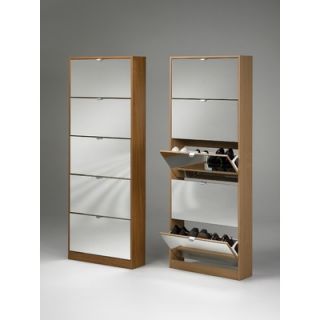 Tvilum Springfield 5 Drawer Shoe Cabinets with Mirror Drawer Fronts in