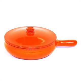 Piral Terracotta 1.5 Quart Shallow Saucepan with Lid in Orange