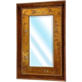 Oriental Furniture Wide Wall Mirror in Antique Gold Leaf Lacquer