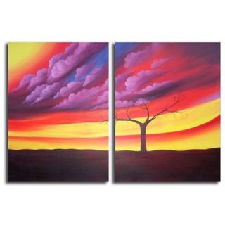 White Walls Hand Painted Purple Storm Canvas Art in Purple