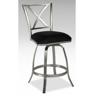 Chintaly Audrey X Back Memory Swivel Counter Stool in Nickel Plated