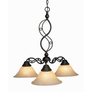  Lighting Jazz 3 Light Chandelier withMarble Glass Shade   236 513