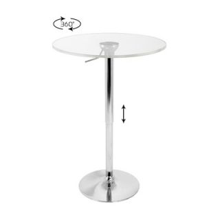 LumiSource Adjustable Bar Table with Acrylic Top   BT ADJ23ACST CL
