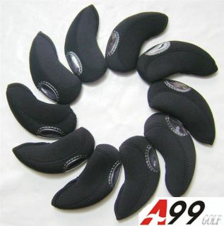H09 Golf Club Headcover Neoprene Iron Head Covers 10pcs Black