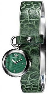 emporio armani green leather pendant watch ar0721 $ 225 bnib