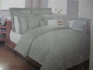 Hillcrest Grey Paisley Queen Comforter Set