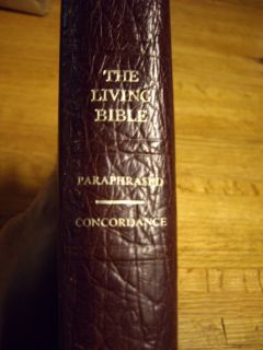 The Living Bible Leather Genuine Cowhide Leather Lined 1973 Brown 5 x