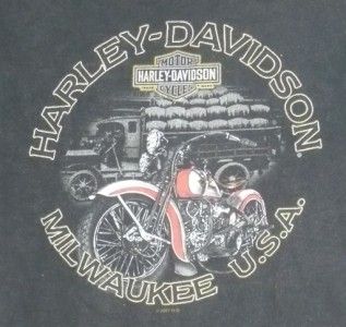 Harley Davidson T Shirt Gowanda New York Eagle Logo Red Motorcycle