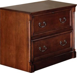 Two Drawer Locking Lateral Cherry Office File Cabinet