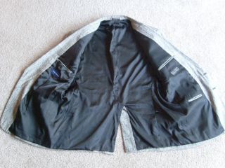 Mens 48L Christopher Hayes Silk Tweed Sport Coat Blazer Black White