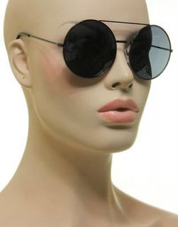  Mens Womens XL Lenon Round Gun Metal Frame Sunglasses 2.25 Lens