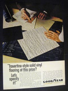 Vintage images of Travertine Style Vinyl Floor Tile by Goodyear 1965