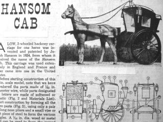 You Can Build A Hansom Cab from Plans Horse Drawn Carriage
