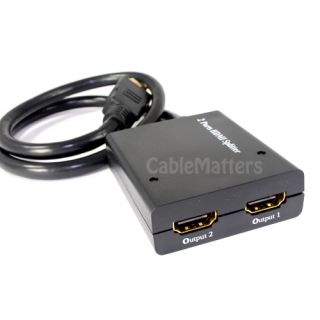 Cable Matters 1x2 HDMI Splitter with 10 inch Fixed HDMI Cable Pigtail