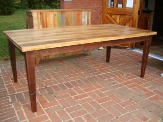 Reclaimed Solid Walnut Bleached Top Natural Bottom Dining Table Desk