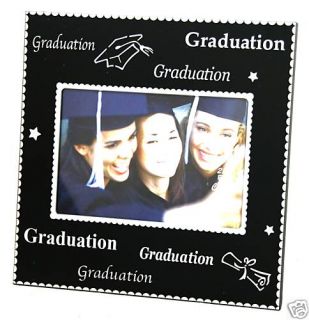 GWI Graduation Picture Frame in Black and Silver 4x6