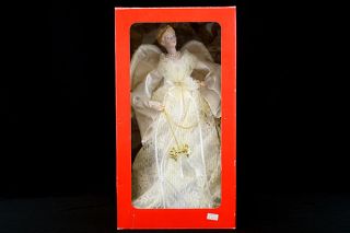 Hanfords Christmas Tree Topper Ivory Dress Bisque Angel