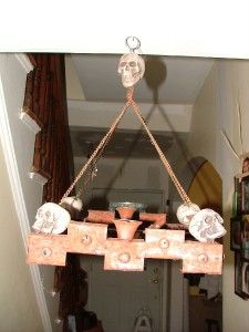 scull hanging candle chandler halloween prop props