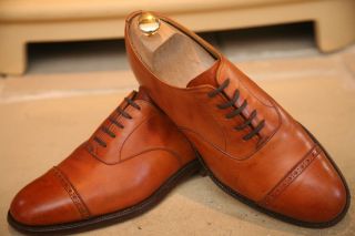 Churchs Cheaney English Handmade Leather Oxford Cap Shoes Size 7 5
