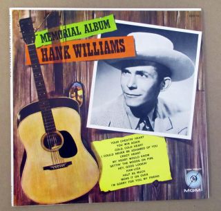 Hank Williams Memorial Album Vinyl LP MGM E3272, no scratches, jacket