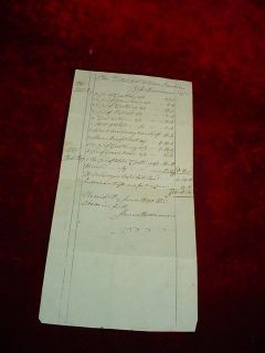 1796 William Dandine Estate Appraisal Accounting Billing Antique Paper