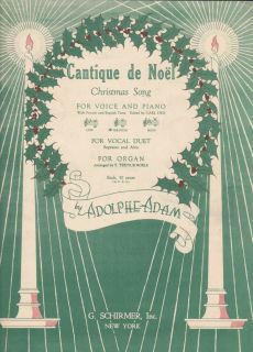 Cantique de Noel O Holy Night 1935 Adolphe Adam