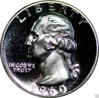 1960 25c Silver Washington Head Quarter Proof Gem BU