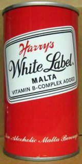 Harrys White Label Malta Beer Can Hammonton New Jersey