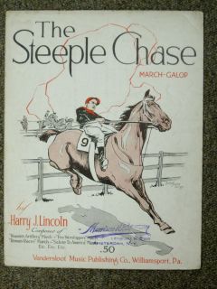  Steeple Chase Horse Race Theme Harry Lincoln Sheet Music 1914