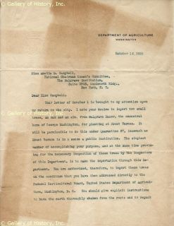 Henry C Wallace Typed Letter Signed 10 14 1922