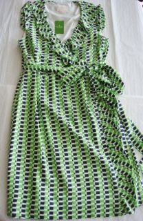 New Kate Spade Aubrey Wrap Sprout/mint Green Dress Size 10 M 100% SILK