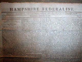 1806 Newspaper Henry Knox Dead Revolutionary War General 1st Secretary