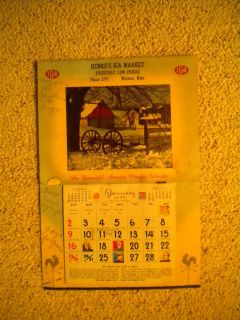 1955 IGA Calendar Henkes Market Western Nebraska