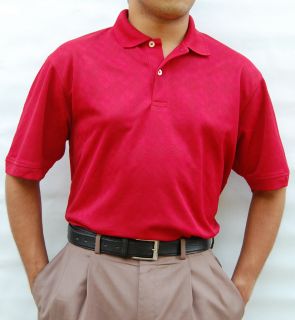 Hathaway Coolmax Jacquard Golf Polo Shirt M 2XL