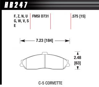 Hawk Ceramic F R Brake Pads Corvette C5 C6 C6Z51 XLR