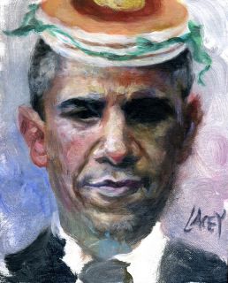 Painting Obama Triumphant Pancake Portrait Picture Breakfast Art