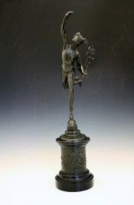 19c French Grand Tour Bronze of Hermes Mercury Messenger of The Gods