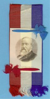 1888 Benjamin Harrison Celluloid Ribbon