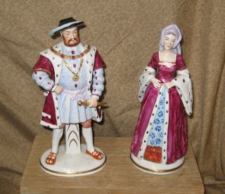 Old or Antique German Porcelain Figurine Henry the Eighth Anne Boleyn