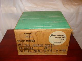 Rare FULL Box of Armstrong Asbestos Excelon Tile 80 pcs #780 Osage