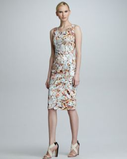 Carolina Herrera Crystal Print Sleeveless Dress   Neiman Marcus