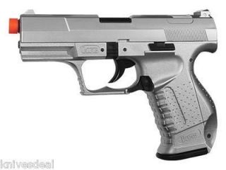 Heavy Weight Silver Airsoft Hand Gun with Extra BBs Fiber Optic Site