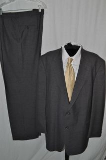 Hart Schaffner Marx Gray Fine Wool Executive Suit Sz 52L