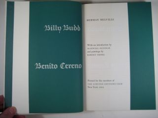 Billy Budd and Benito Cereno Herman Melville The Limited Editions Club