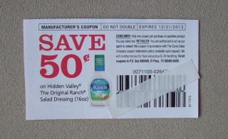 20 Hidden Valley Ranch Salad Dressing $ 50 Off One 1 Coupon Exp 12 31
