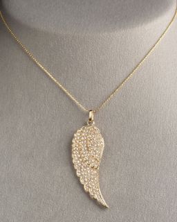 Sydney Evan Angel Feather Necklace, Yellow Gold   