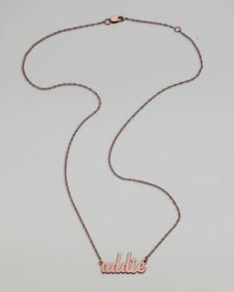 Jennifer Zeuner Script Nameplate Necklace, Rose Gold   